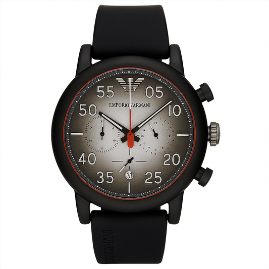 Men’s Chronograph Watch – Japan Machinery, Stainless Steel Case, Original Silicone Strap