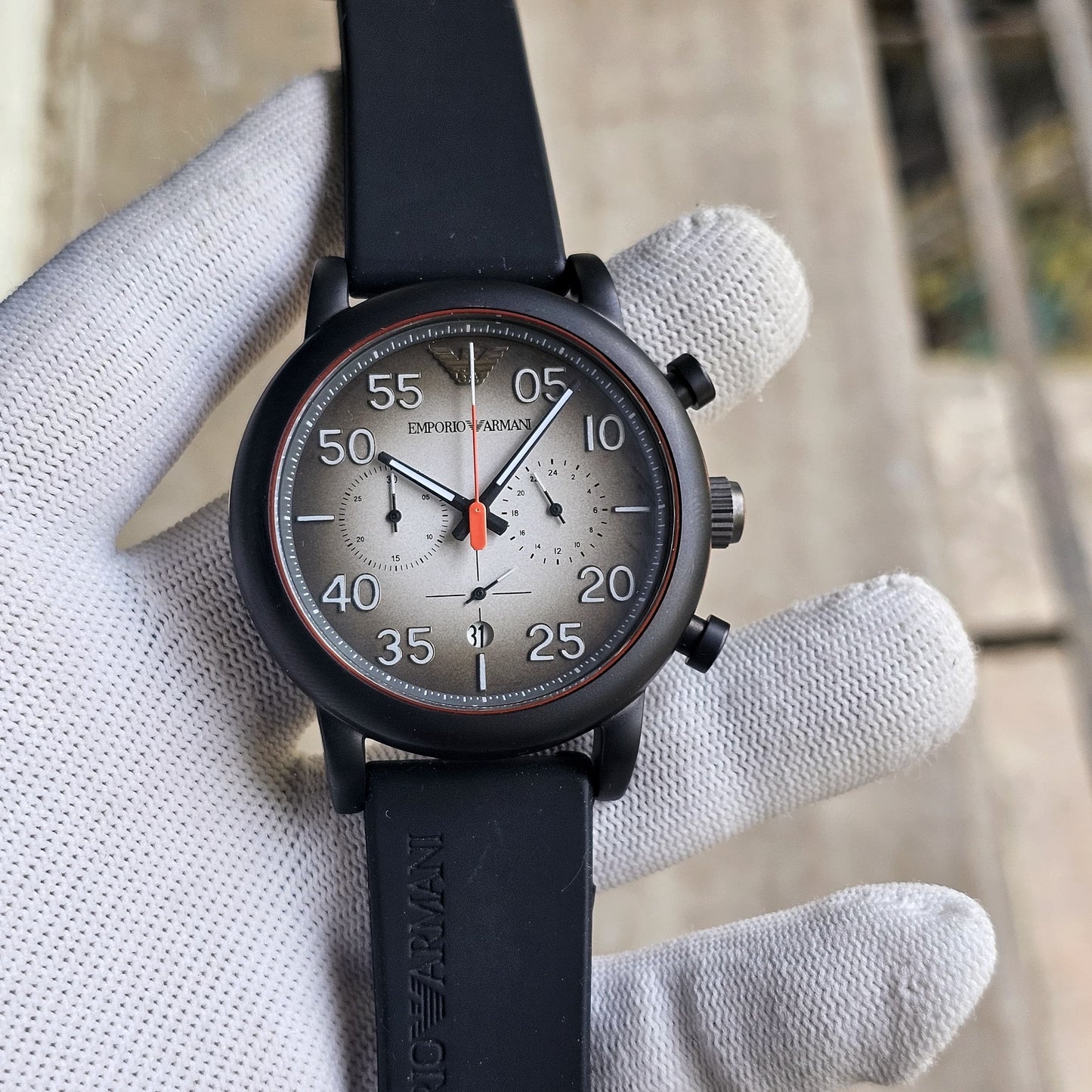 Men’s Chronograph Watch – Japan Machinery, Stainless Steel Case, Original Silicone Strap