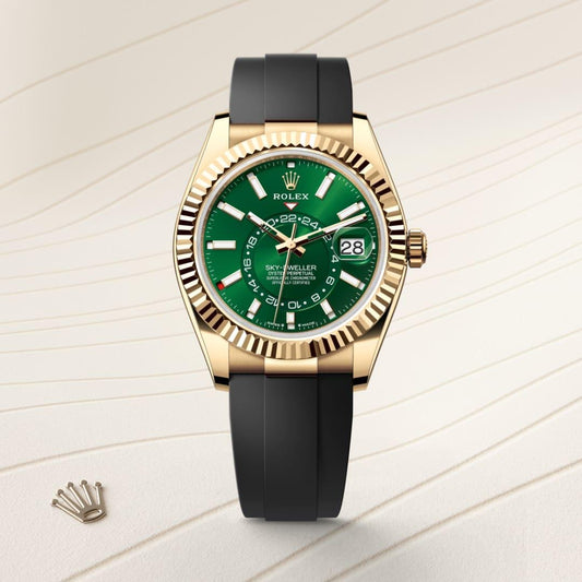 Sky-Dweller Men’s Watch – 7AAA Premium | Automatic | Green Dial with Gold Case