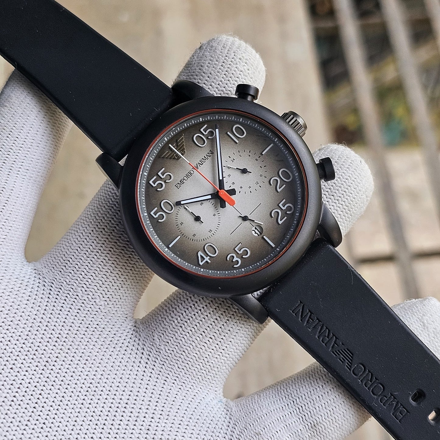 Men’s Chronograph Watch – Japan Machinery, Stainless Steel Case, Original Silicone Strap