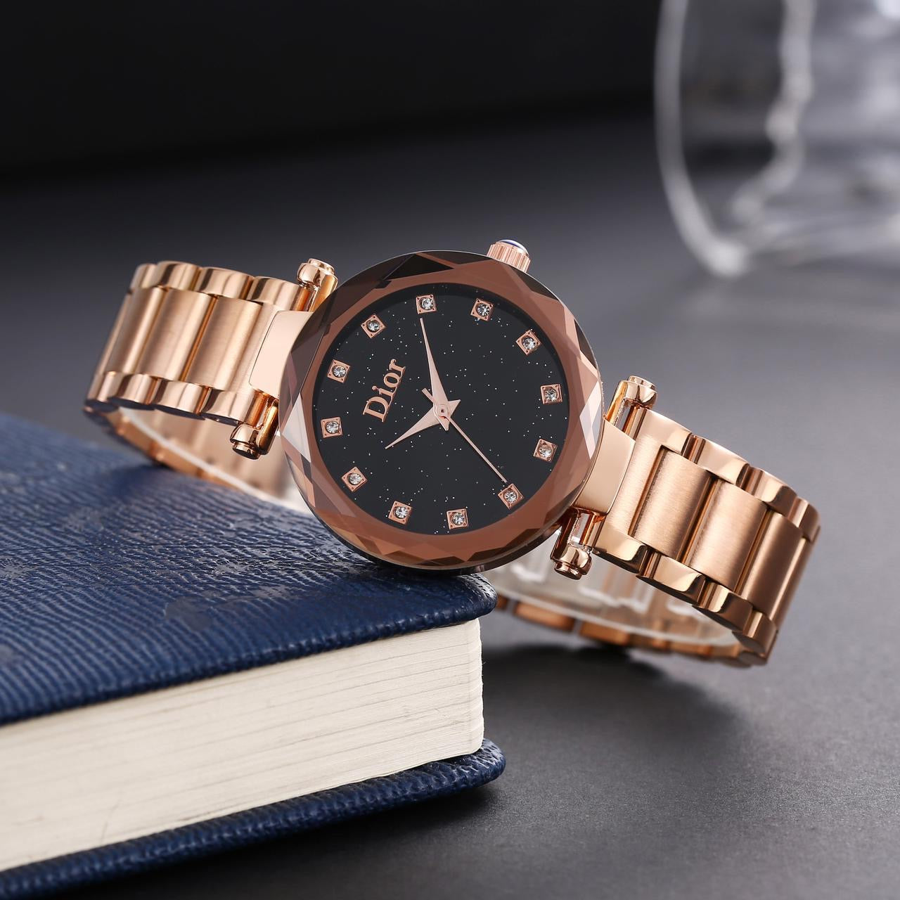 Ladies Shine Analog Watch – Elegant Design with Crystal Accents