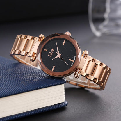 Ladies Shine Analog Watch – Elegant Design with Crystal Accents