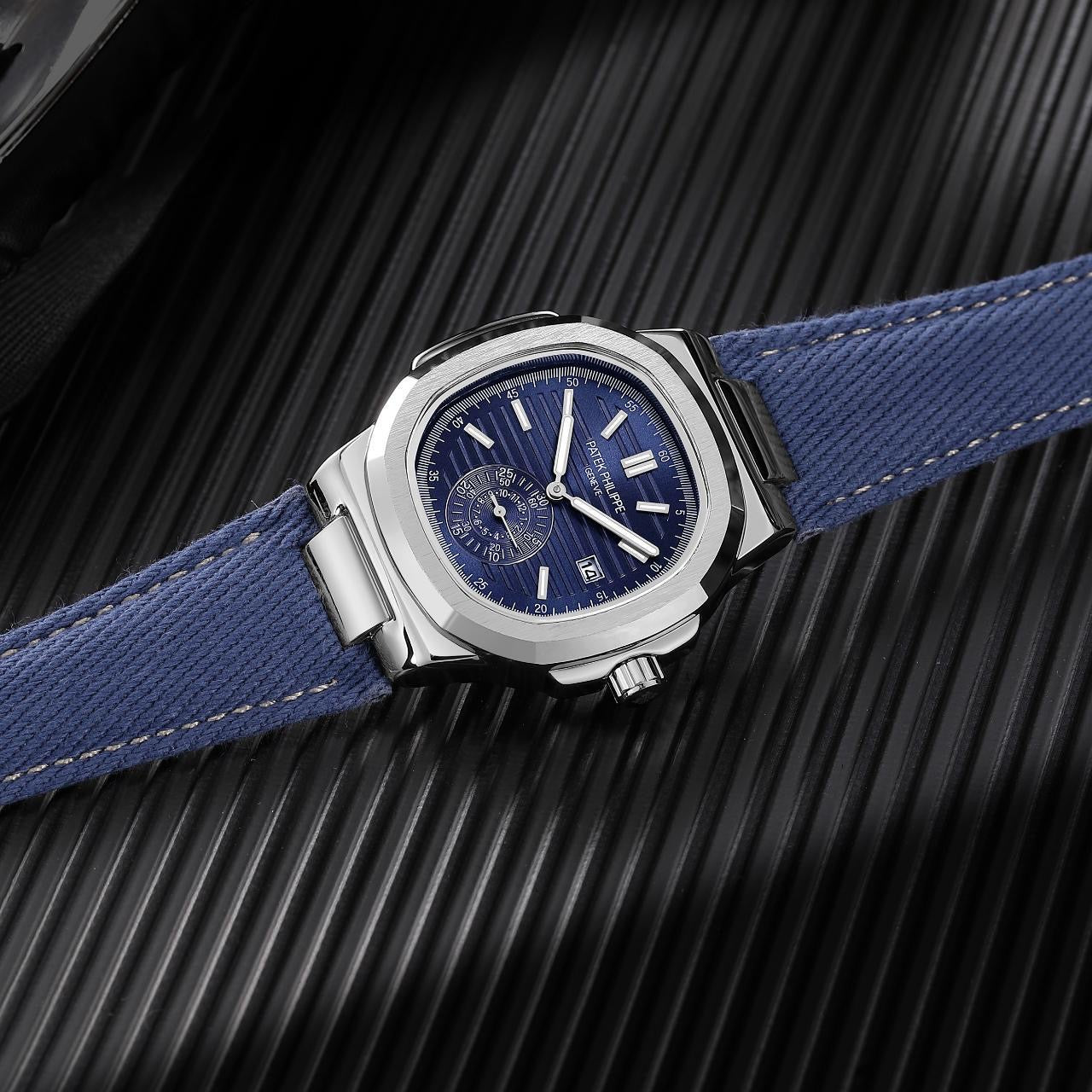 Premium Men’s Leather Watch with Jeans-Style Strap – All Functions Working