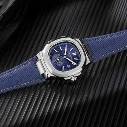 Premium Men’s Leather Watch with Jeans-Style Strap – All Functions Working