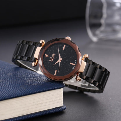 Ladies Shine Analog Watch – Elegant Design with Crystal Accents