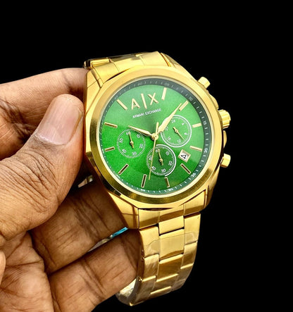 Gold Chronograph Men’s Watch – Premium Steel Belt | All Working