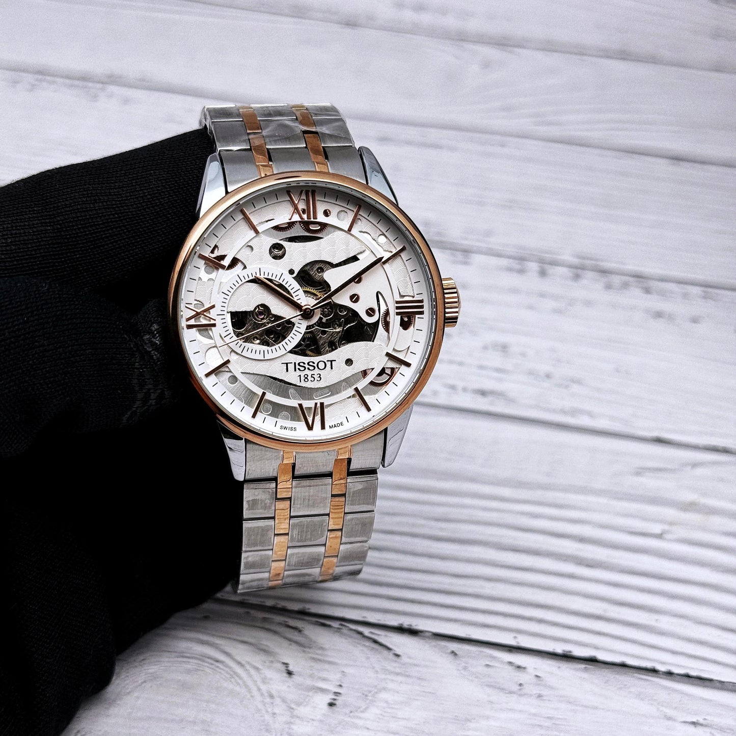 Luxury Back Open Watch – Stainless Steel Strap | Rose Gold Case | 7A Model