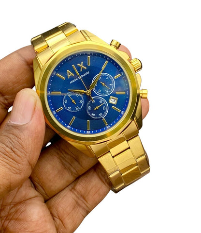 Gold Chronograph Men’s Watch – Premium Steel Belt | All Working