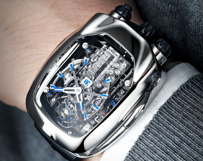 Chiron Tourbillon White Silver | Engine Dial Luxury Watch