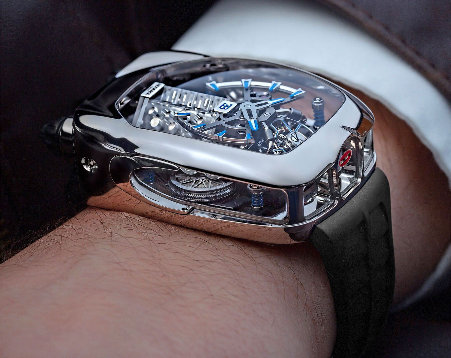 Chiron Tourbillon White Silver | Engine Dial Luxury Watch