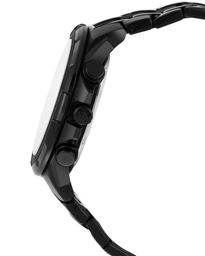 Chronograph Black & Gold Watch – 100M Water Resistant, Stainless Steel Band