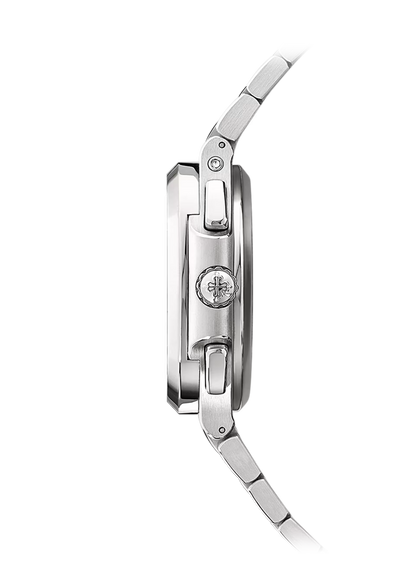 Nautilus-Inspired Steel Watch – Flyback Chronograph, Dual Time Zone & Date Hand