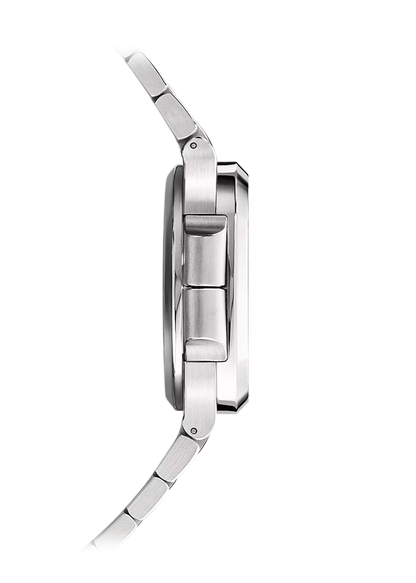 Nautilus-Inspired Steel Watch – Flyback Chronograph, Dual Time Zone & Date Hand