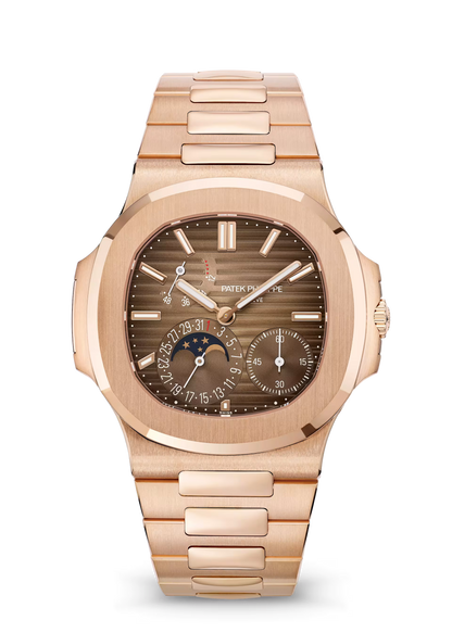Nautilus-Inspired Rose Gold Watch – Moon Phase, Date & Power Reserve | Men’s Luxury Timepiece