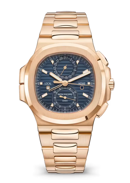 Nautilus-Inspired Rose Gold Watch – Flyback Chronograph, Travel Time & Date Hand