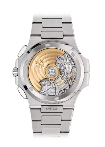 Nautilus-Inspired Steel Watch – Flyback Chronograph, Dual Time Zone & Date Hand