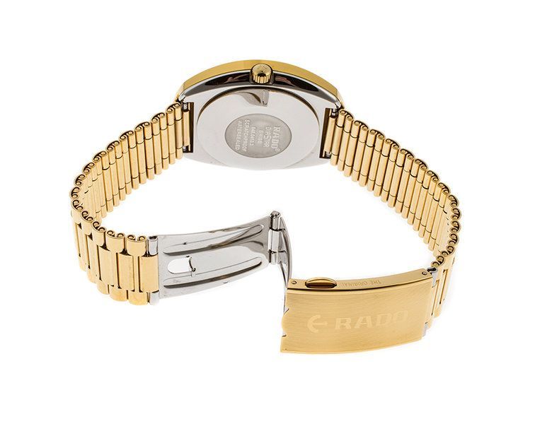 DiaStar Blue Dial Gold Watch – Premium Diamond Design with Day & Date