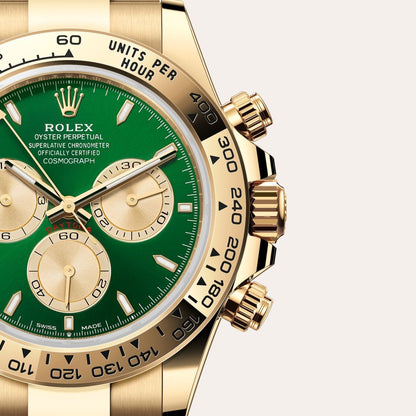 Cosmograph Daytona 40MM – Green Dial, Yellow Gold-Tone with 100% Pure Steel